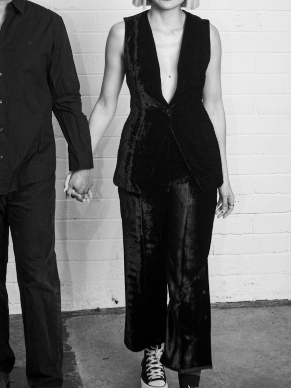 Vintage Evan Picone Black Velvet Pant Vest Set